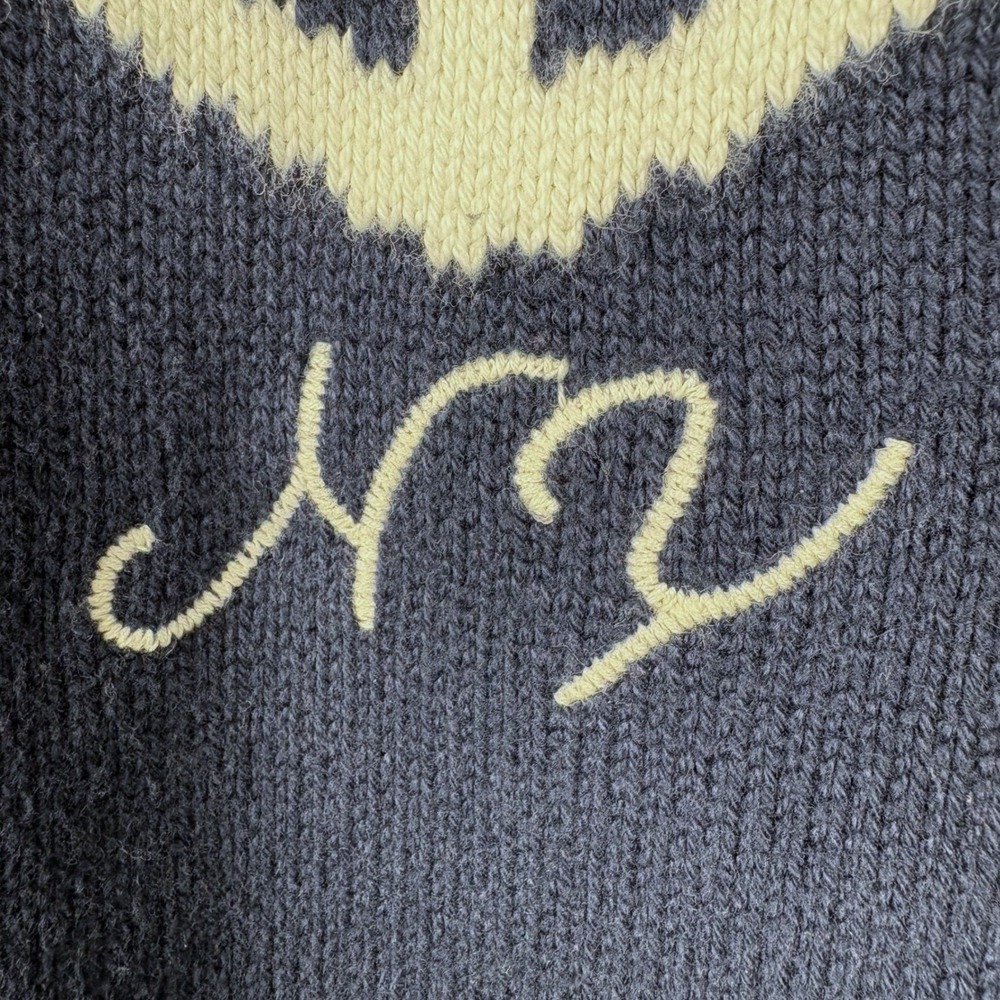 Rare Abercrombie & Fitch Hamptons NY Anchor Embroidery Crewneck Sweater Navy M - Picture 5 of 8